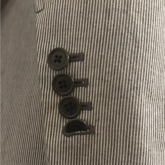 John Varvatos Gray Cotton Pinstriped Suit - Picture 4 of 7